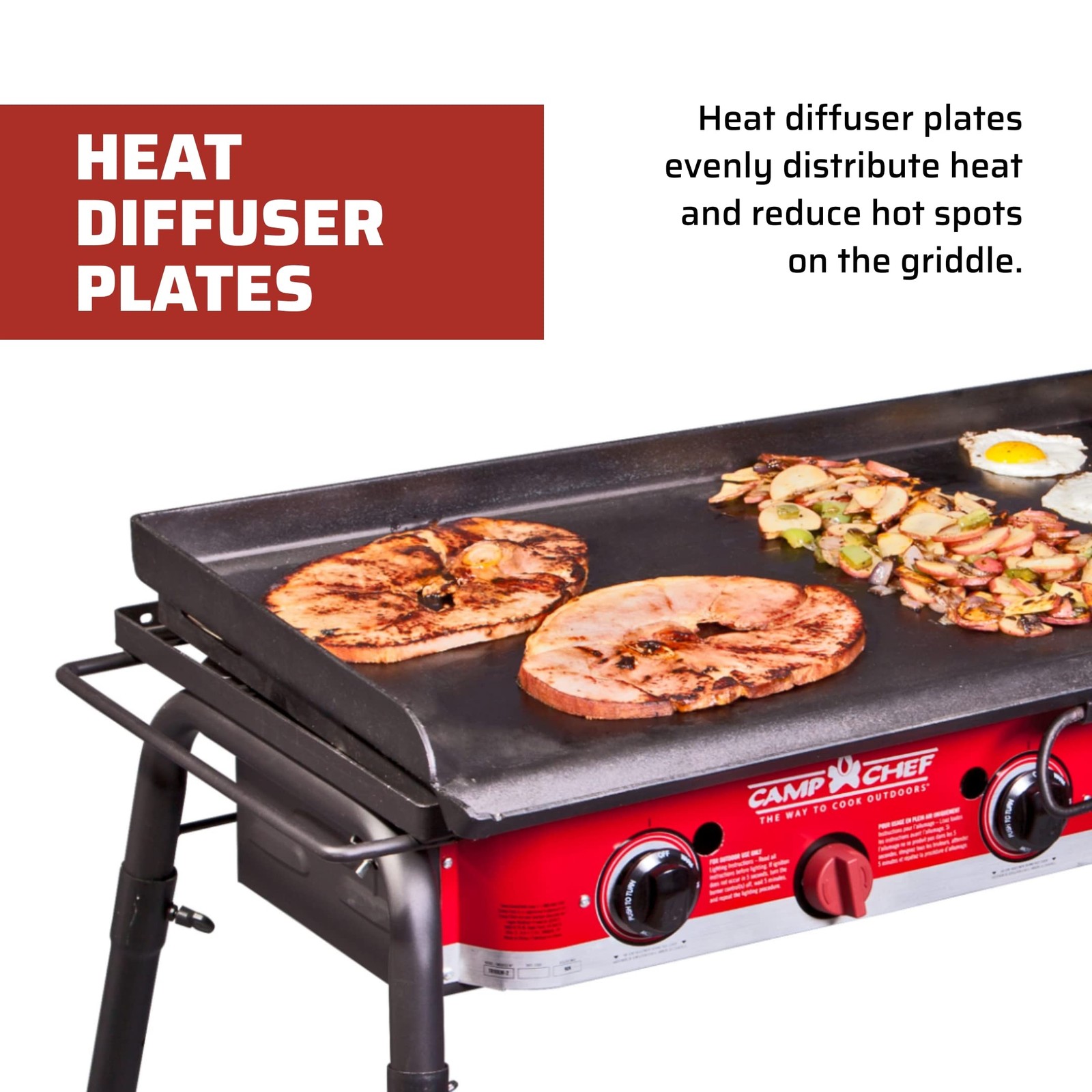 Camp Chef Professional Fry Griddle, 3 Burner Griddle, Cooking Dimensions: 16 …