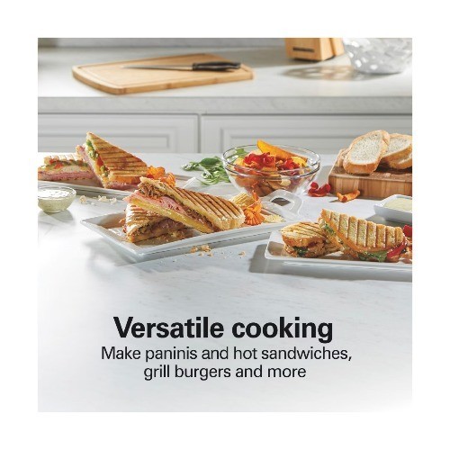 Hamilton Beach Panini Press Nonstick Indoor Grill Silver: 1500W Metal Kitchen