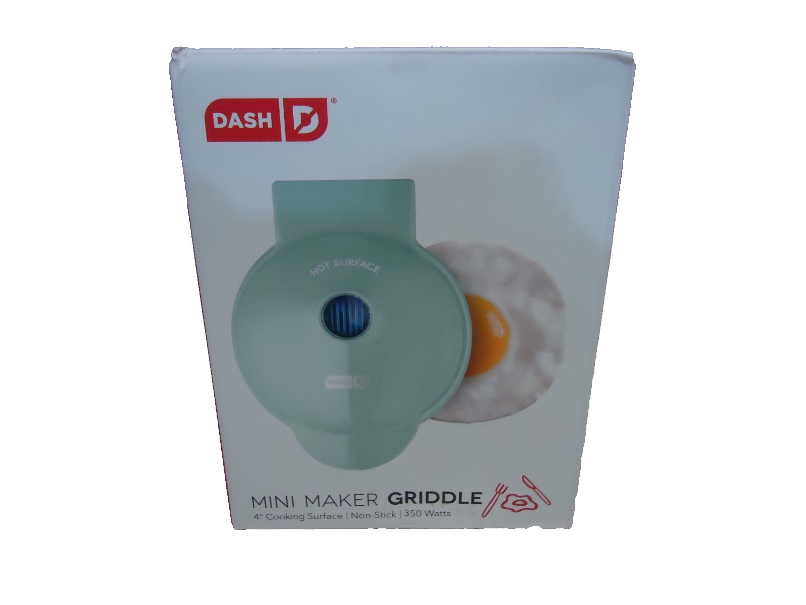 DASH MINI MAKER 4″ 350 WATT ELECTRIC GRIDDLE AQUA COLOR ( new ) ^