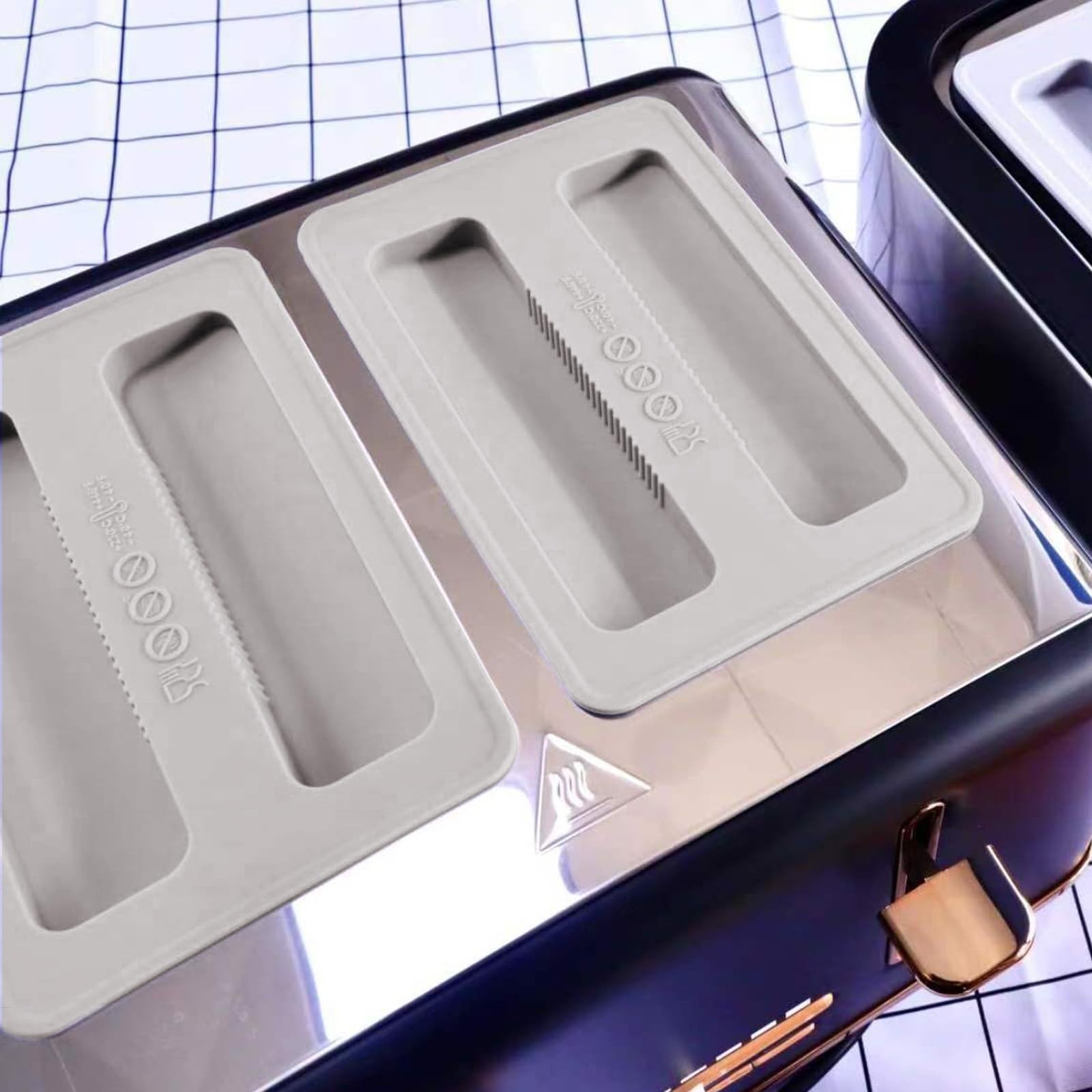 2 Pack Toaster Cover 2 Slice Silicone Lid Bread Grey