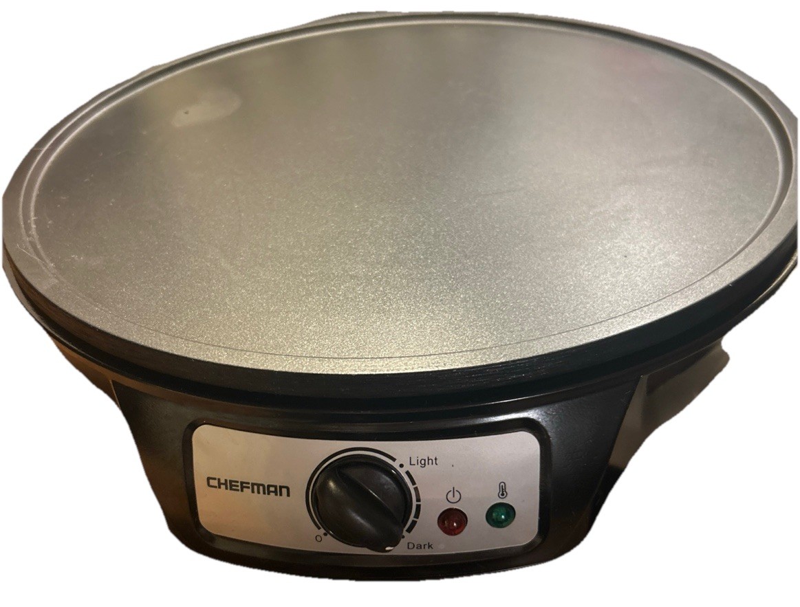 Chefman 12″ Electric Crepe Maker & Griddle Nonstick Blintzes Pancakes Bacon