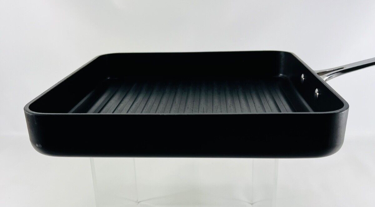 All-Clad Heavy Non-Stick Cast Iron Panini Press Sandwich Burger Pan 11″ – No lid