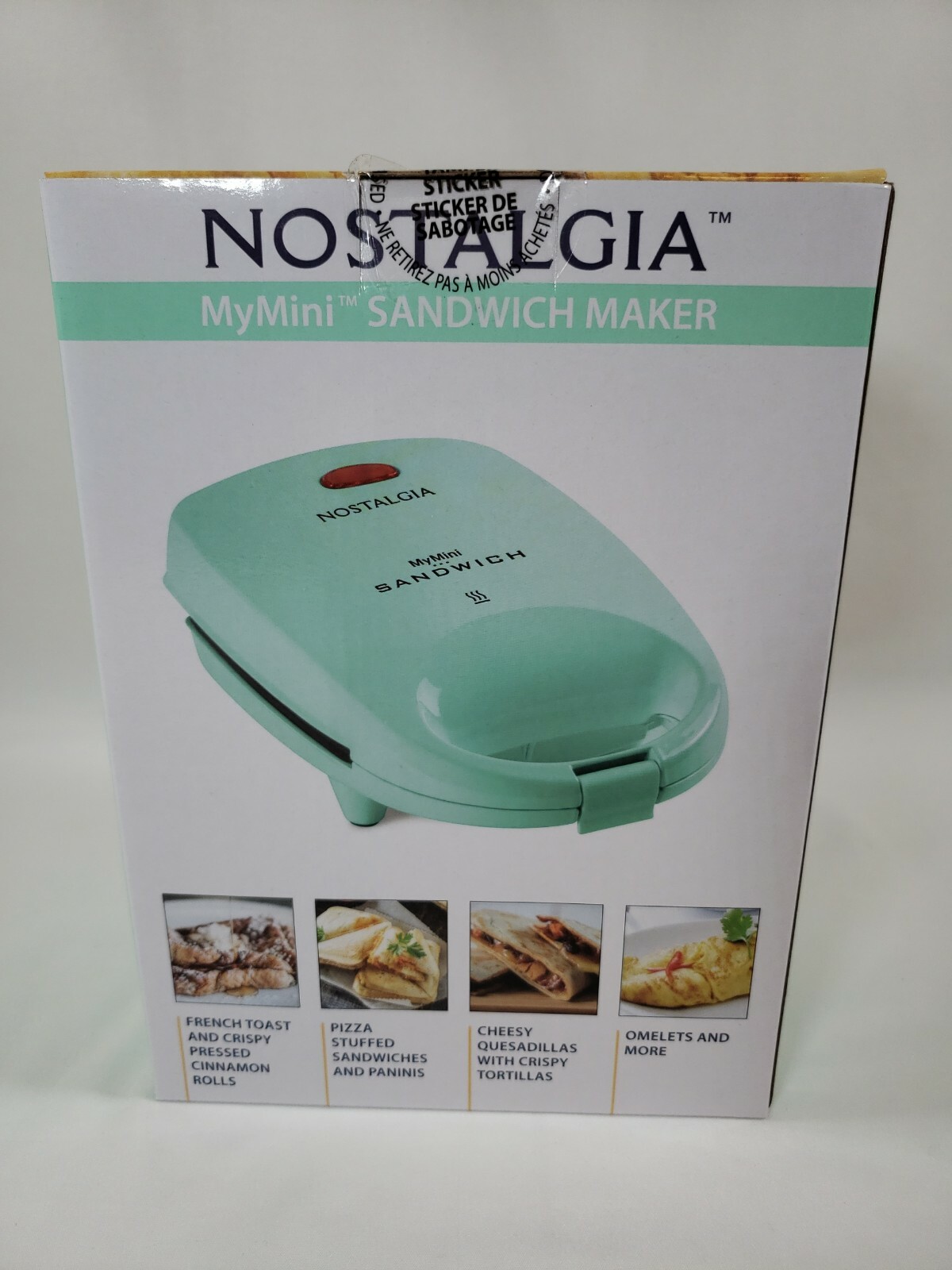 Nostalgia MyMini Personal Sandwich Panini Maker AQUA