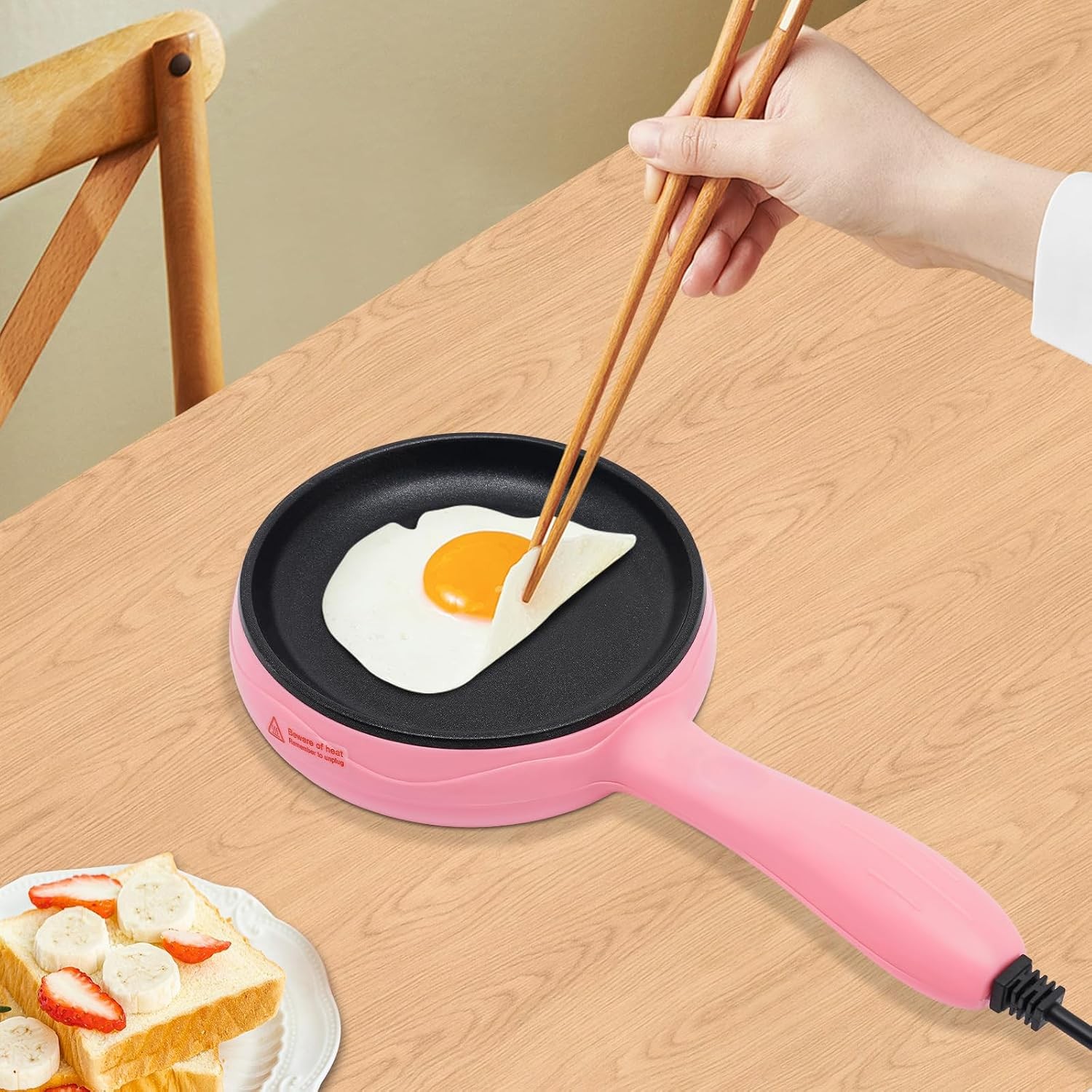 6-Inch Non-Stick Electric Skillet Rapid Heat Up Personal Mini Electric Round