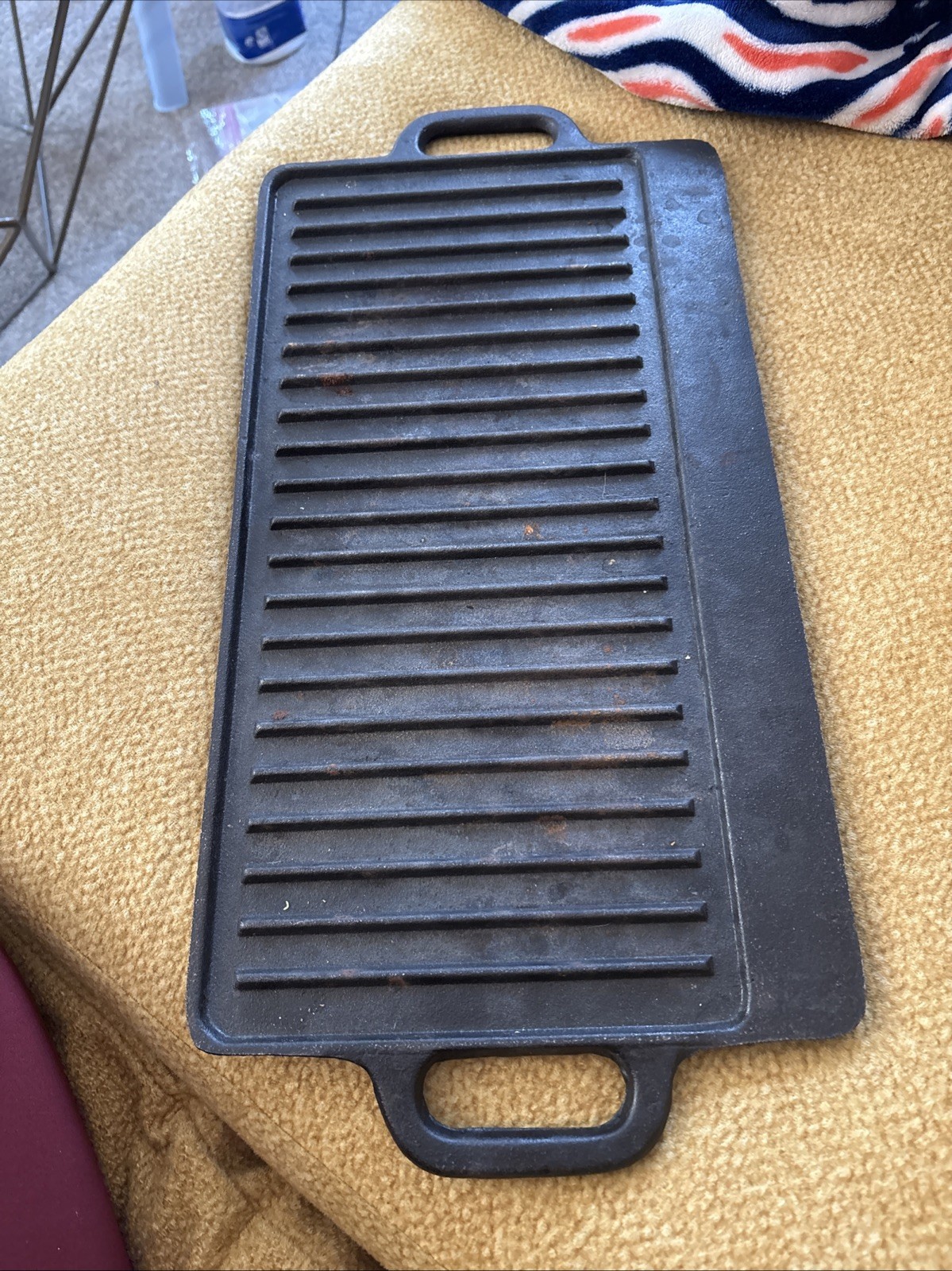 13 x 8.5 Inch Cast Iron Griddle, Reversible Grill and Griddle, Black