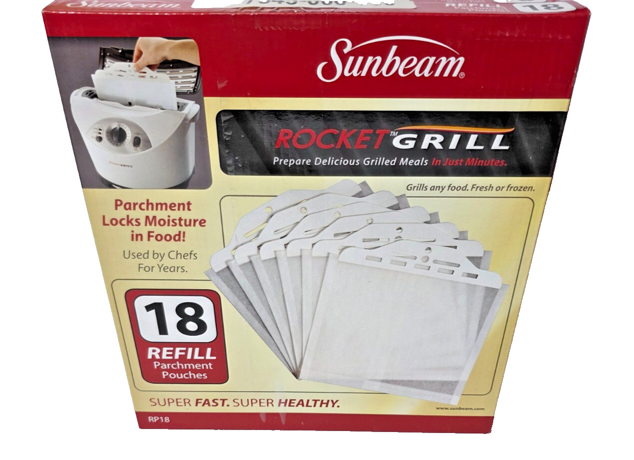 New Sunbeam Rocket Grill Refill 18 Parchment Pouches RP18