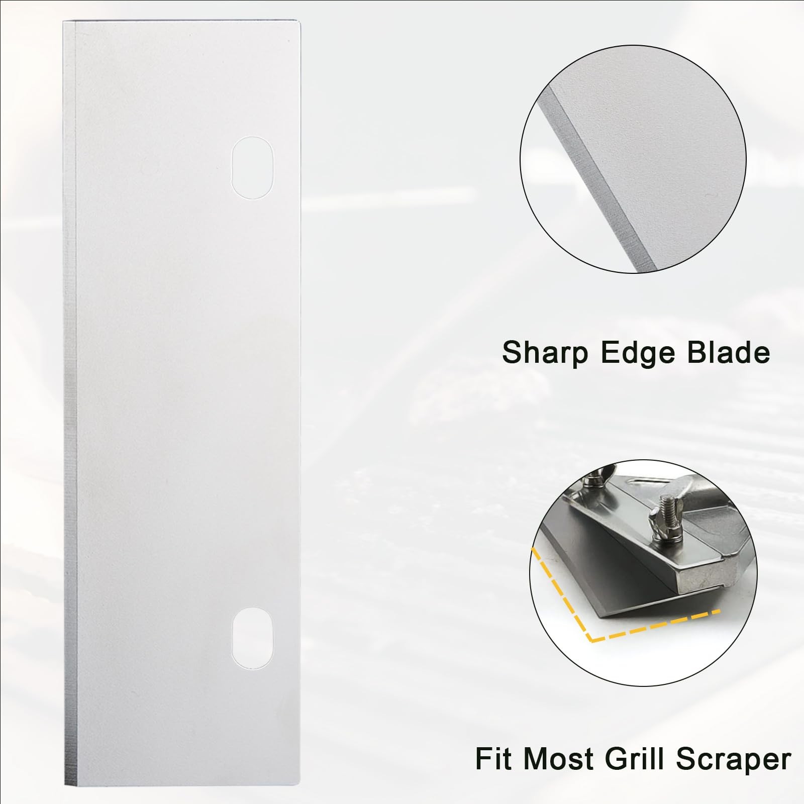 SEP SHIZHI 6 Pcs Grill Scraper Replacement Blade, 6 inch Stainless Silvery