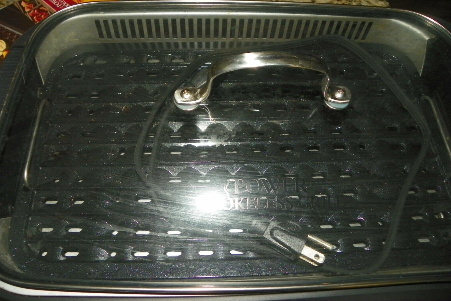 PowerXL Smokeless Grill Pro Countertop Indoor Electric Grill Black With Griddle