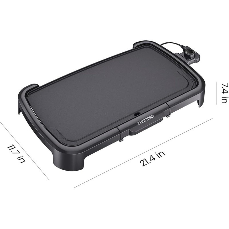 Non Stick Electric Grill Indoor Cooking Surface 1500W Adjustable Heat Control US