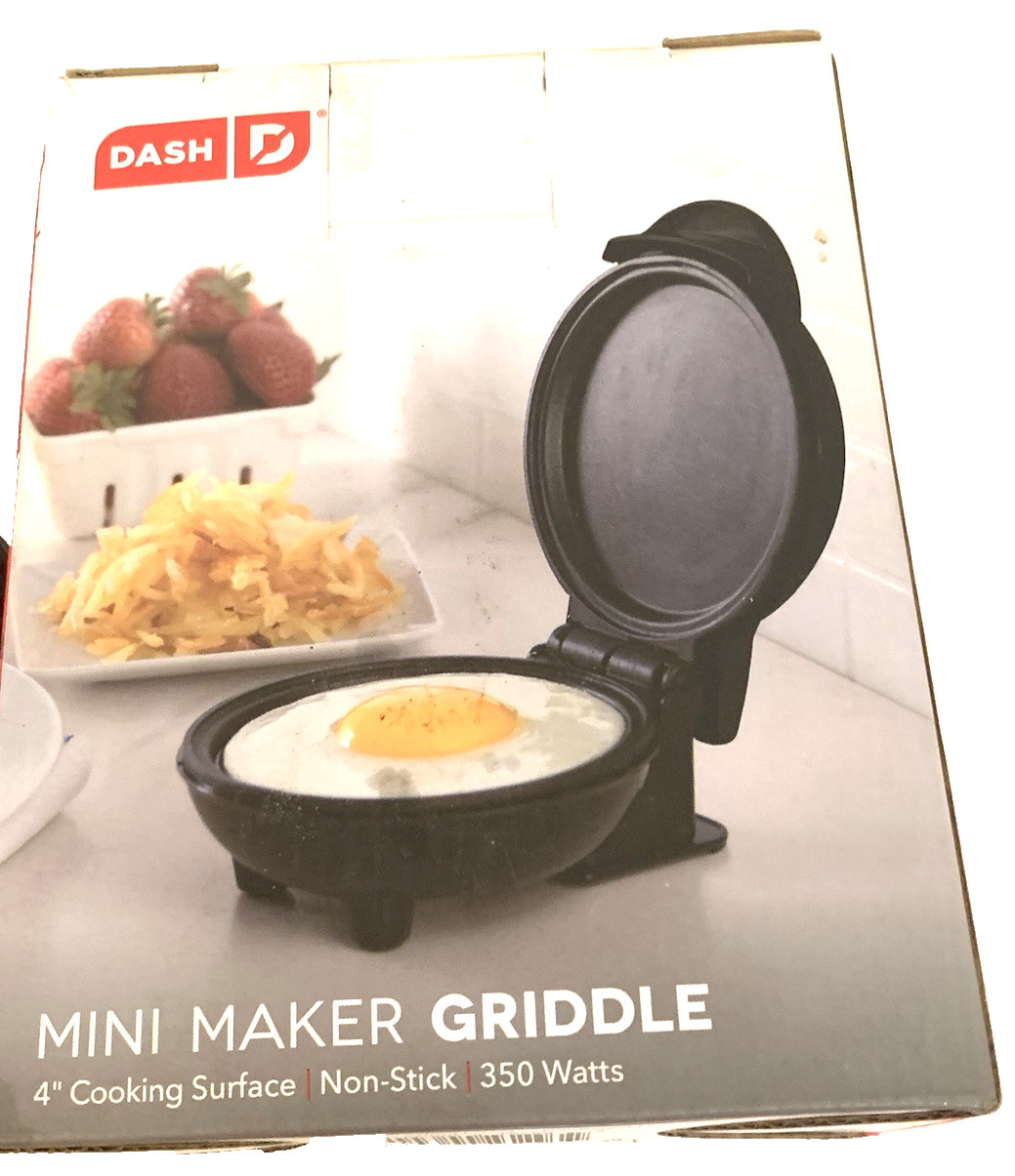 Dash Compact Mini Maker Griddle 4” Nonstick Cooking Surface Plug In 350 Watts