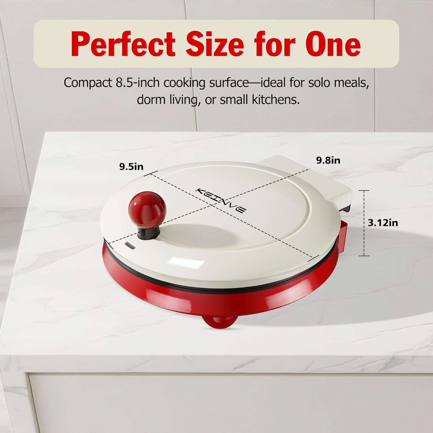 1000W Pizza Maker, 2-In-1 Indoor Griddle and Pizza Cooker, 8.5″ 180° Open Nonsti