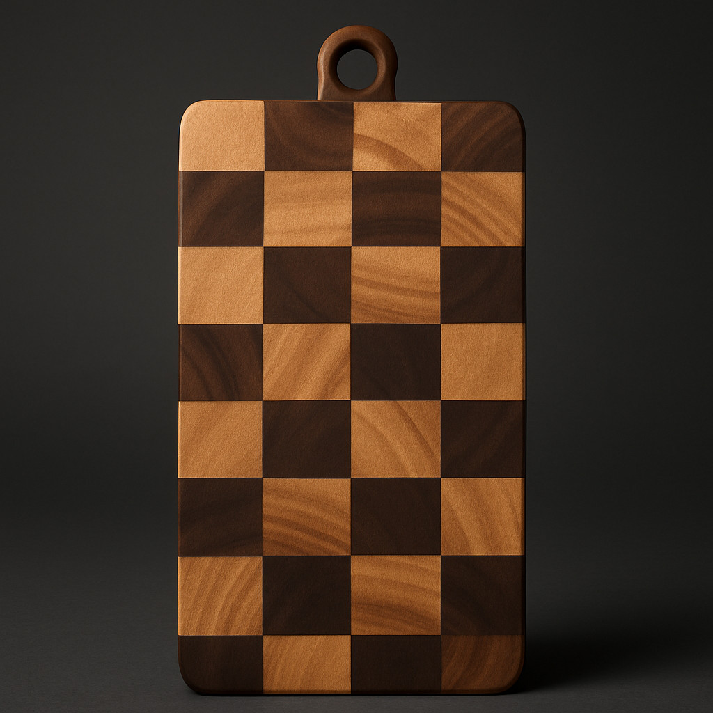 HOTOWN Wood Cutting Board Checkered Acacia Serving