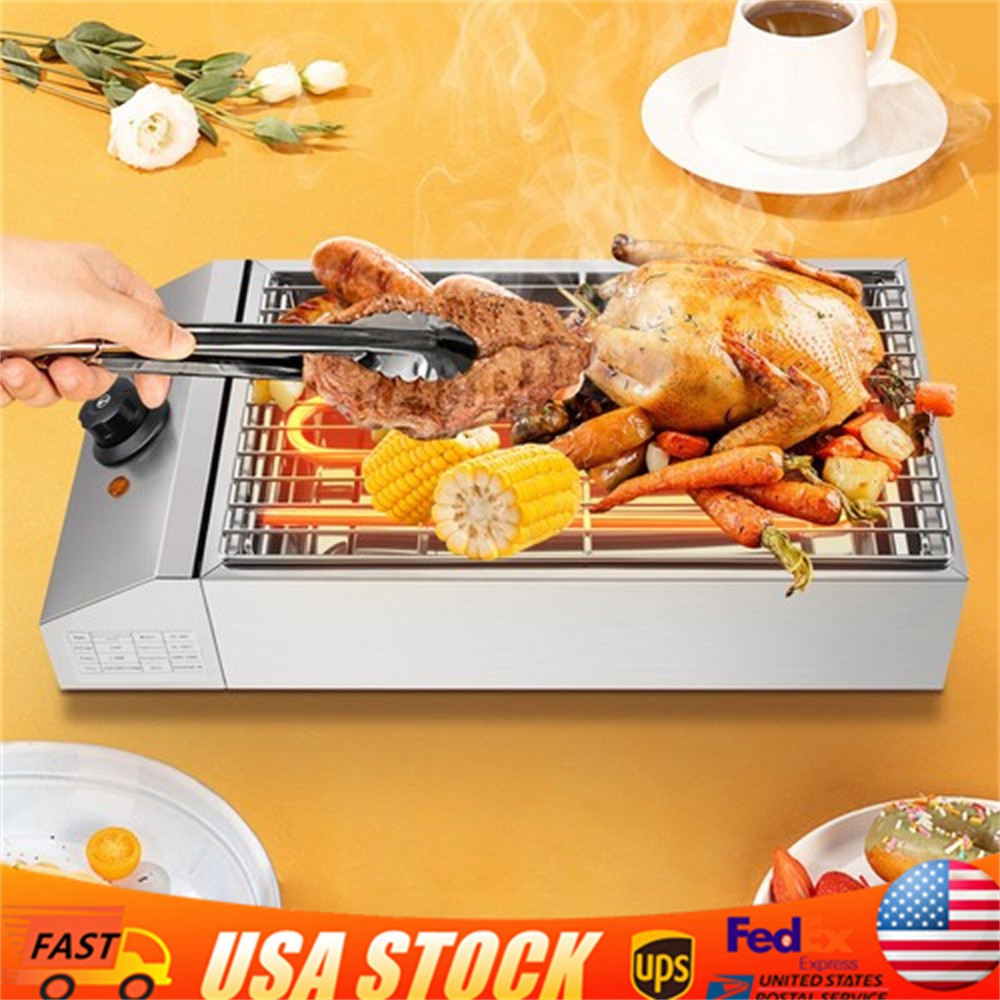 1800W Electric Table Top Grill Griddle Barbecue BBQ Smokeless outdoor Camping