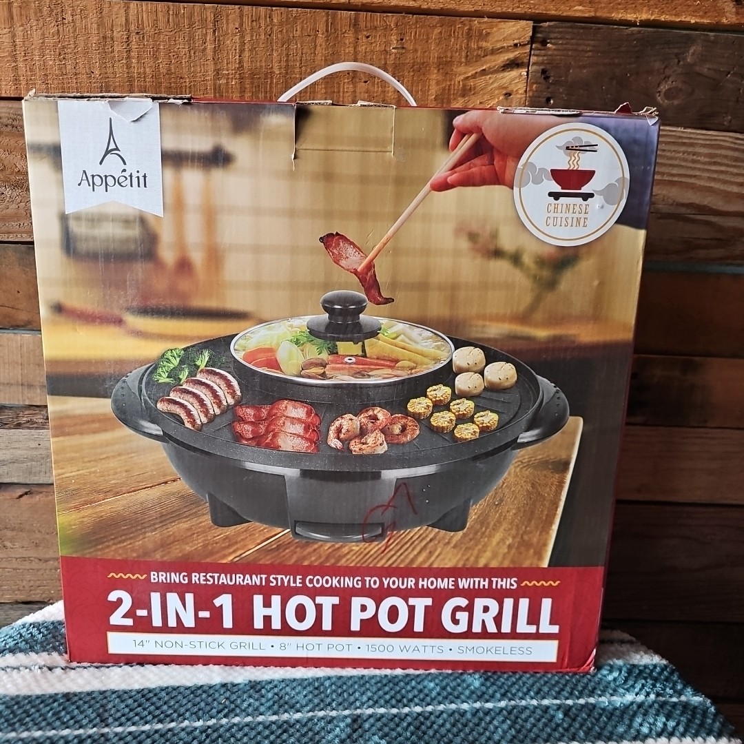 Appetit 2-in-1 Electric Smokeless Grill and Hot Pot BBQ Grill 1500W Smokeless
