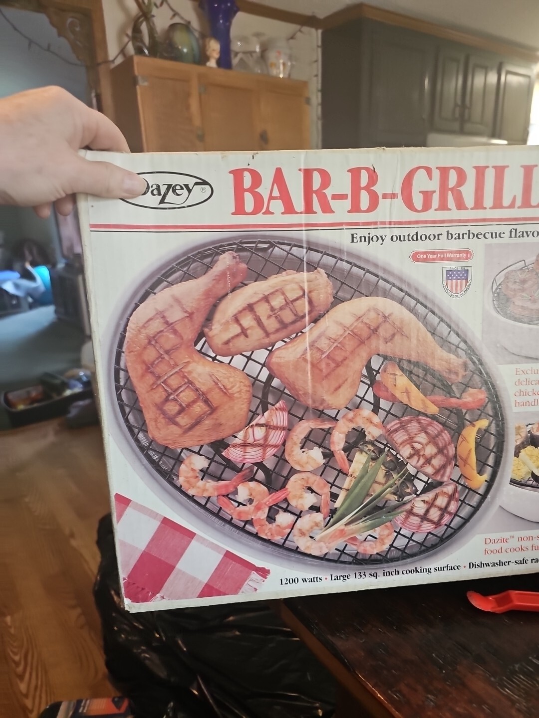 Dazey Electric Indoor Bar-B-Grill Countertop Smokeless BBQ White TESTED/WORKS