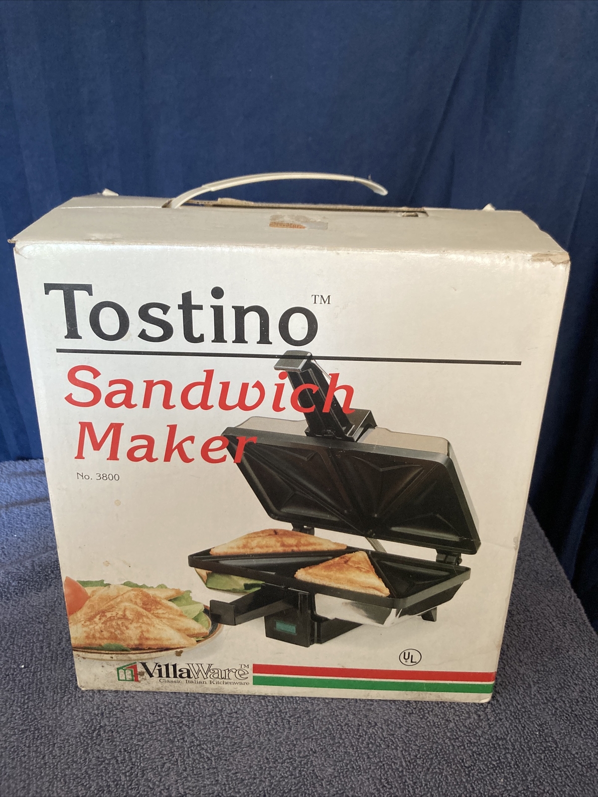 Tostito VillaWare Panini Sandwich Maker Model # 3800 NIB W1