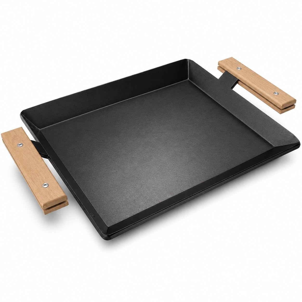 17″ Pre-Seasoned Carbon Steel Griddle | Flat Top Grill Plate for Induction & Gas