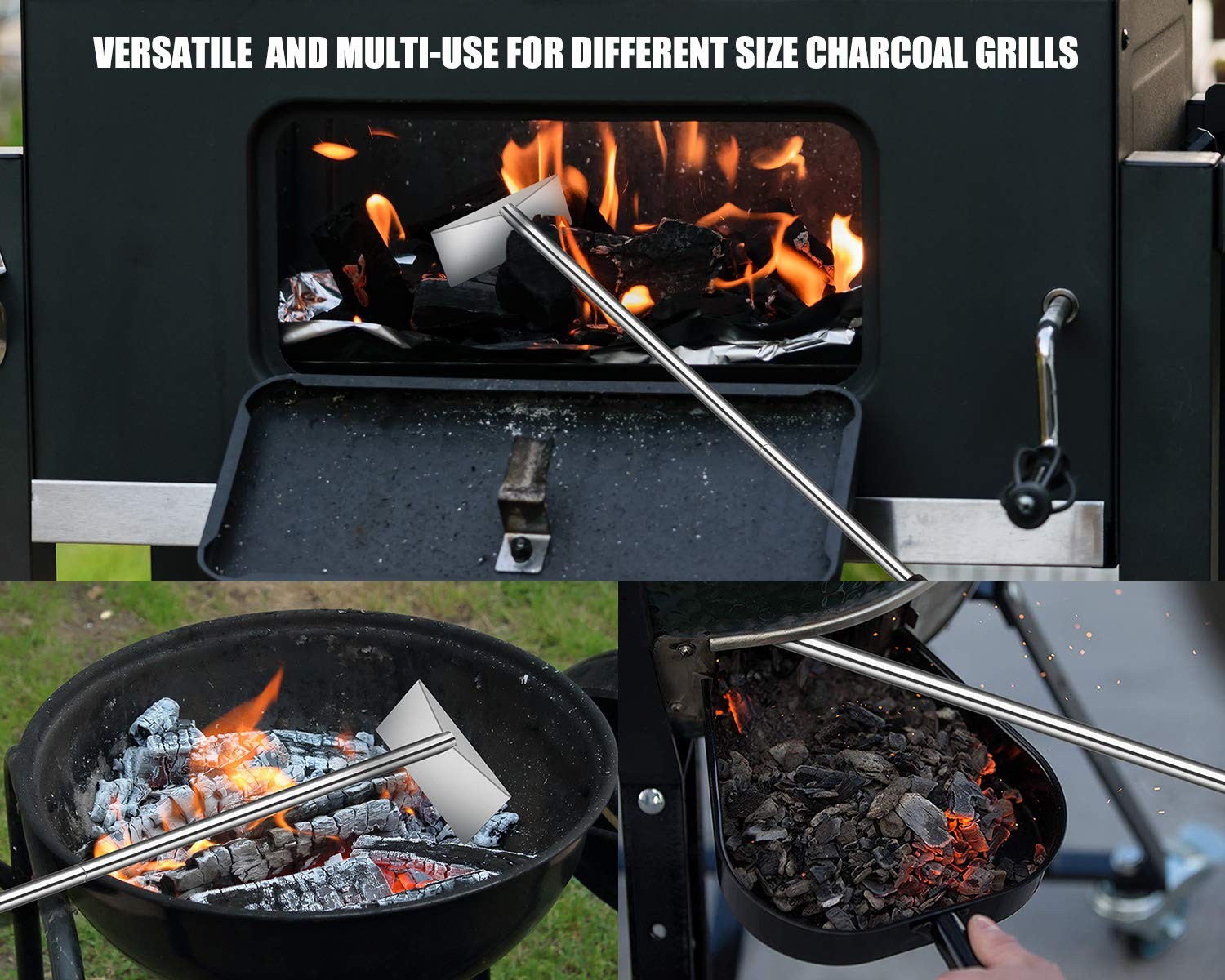 Grilliance Charcoal Grill Ash Rake Hoe for Fireplace Wood Stove Pizza Oven,…