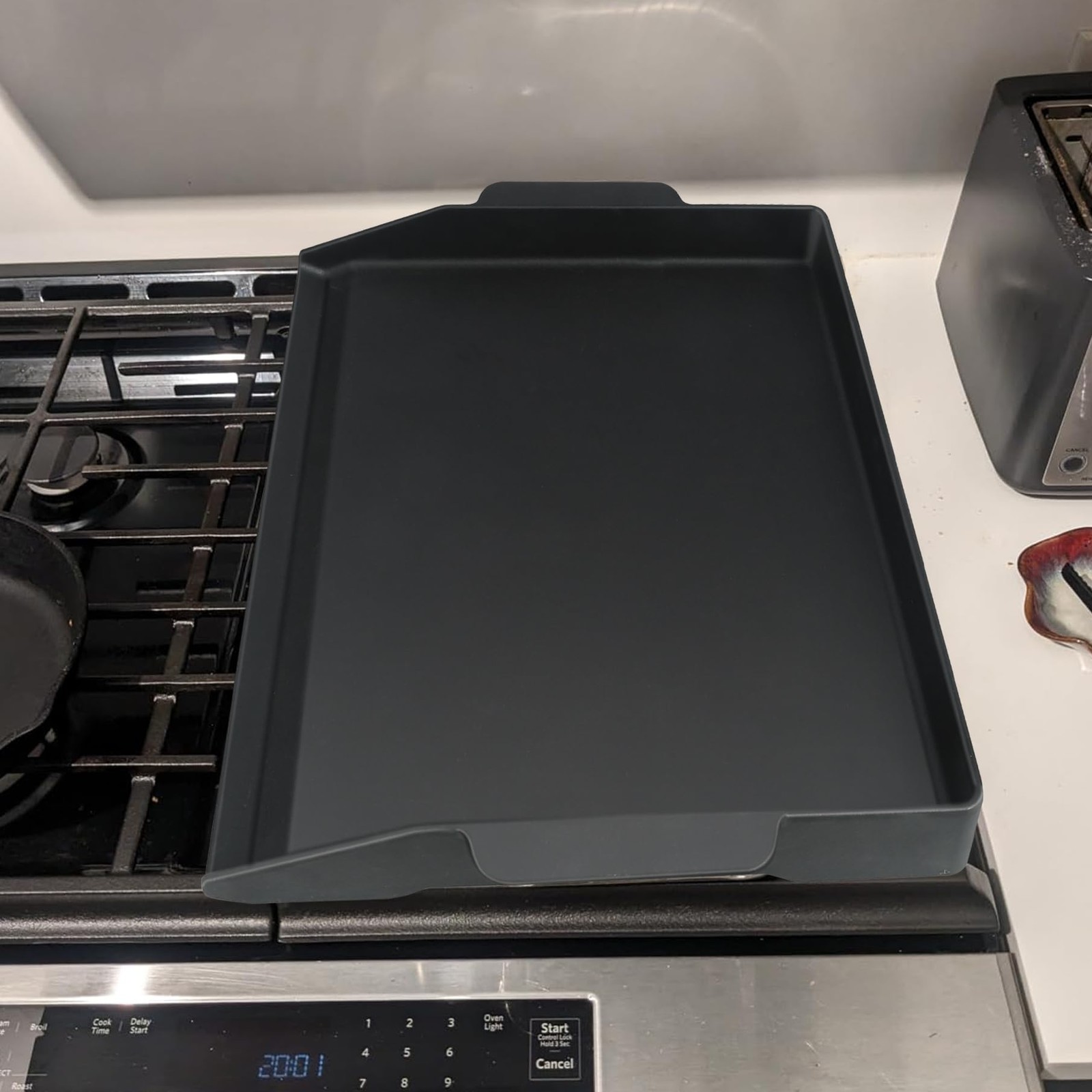 17″ x 13″ Universal Cast Iron Griddle for Gas Grill Stove Top Charbroil Nexgrill