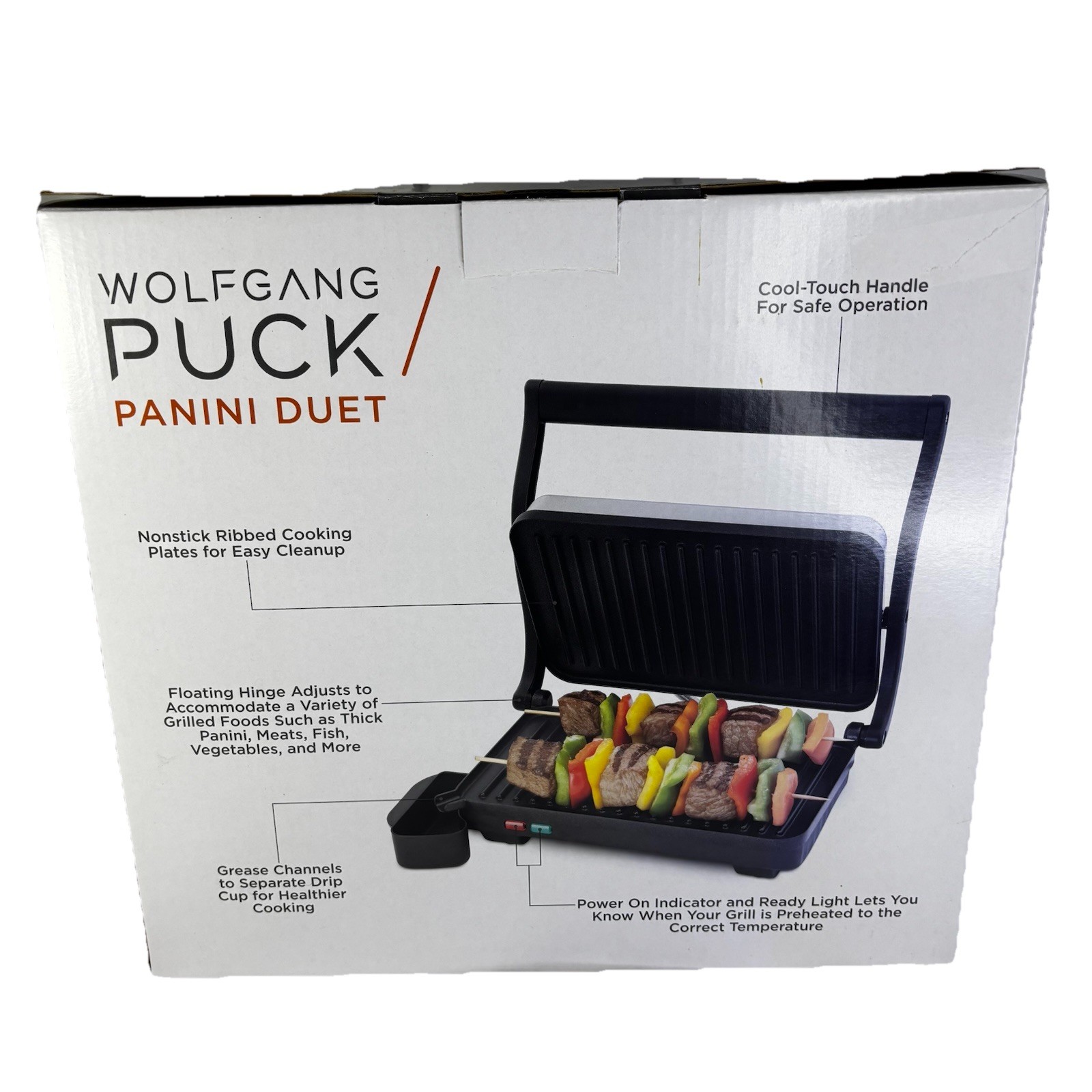 WOLFGANG PUCK PANINI DUET PANINI MAKER NONSTICK STAINLESS STEEL NEW IN BOX