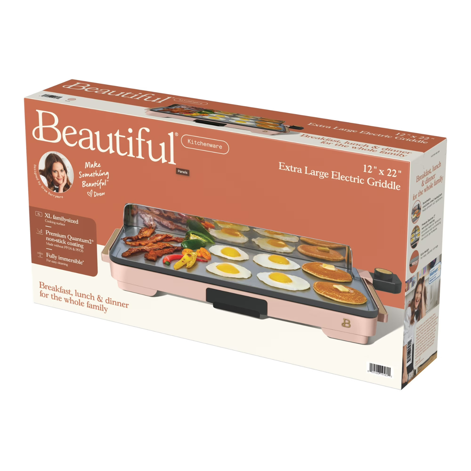 Beautiful Griddle 12×22 with backsplash Black Sesame by Drew Barrymore
