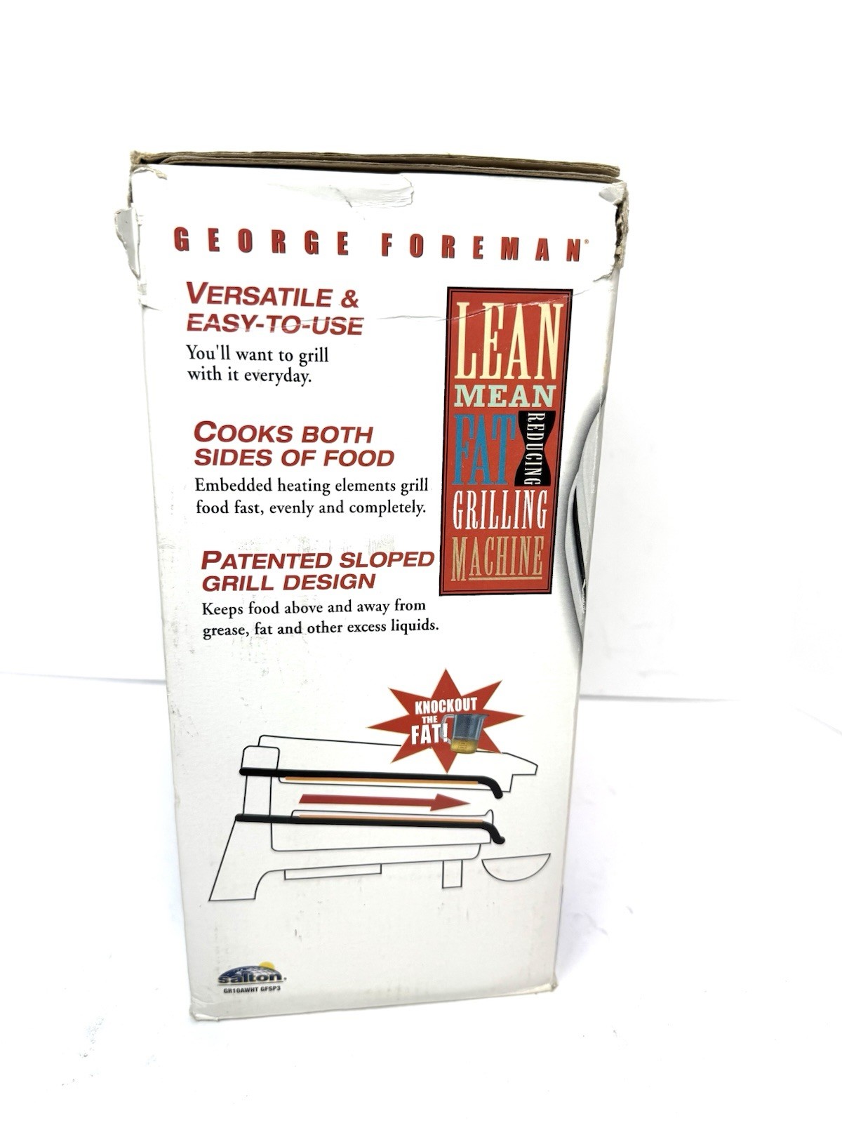 George Foreman Electric Grill White Lean Mean Meat GR10AWHT, New, Open Box