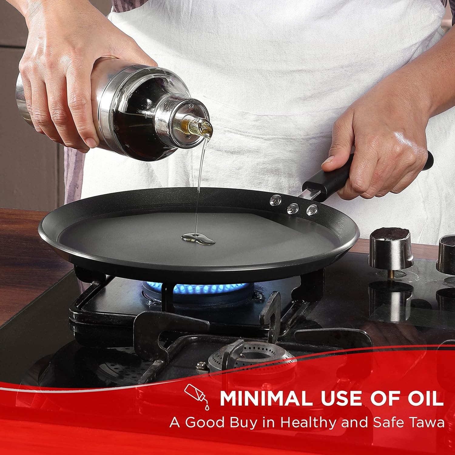 Vinod Hanos Non Stick Dosa Tawa 5.25mm Hard Anodized Induction Gas PFOA Free