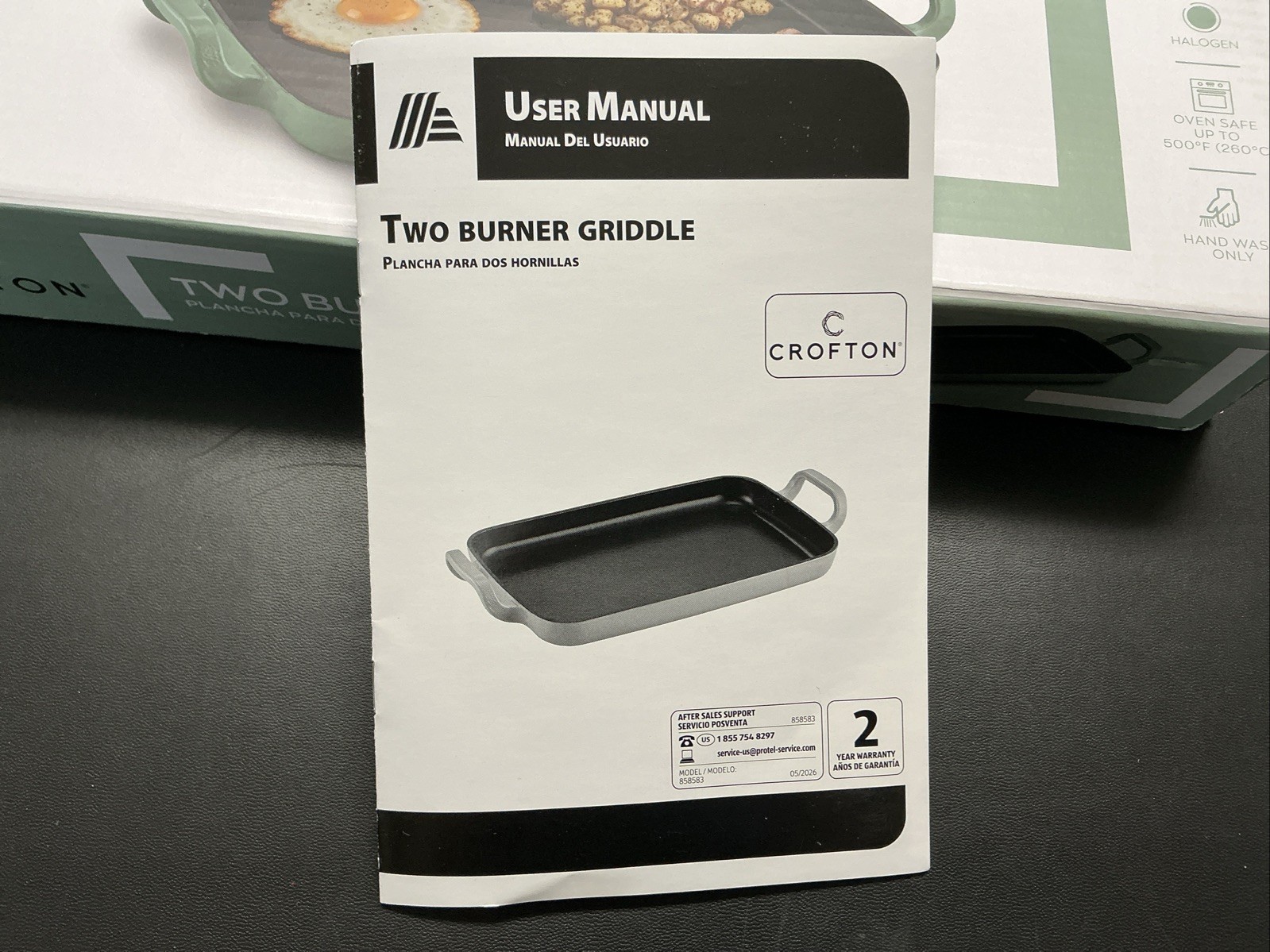 Crofton Two Burner Griddle In Original Box,Light Green