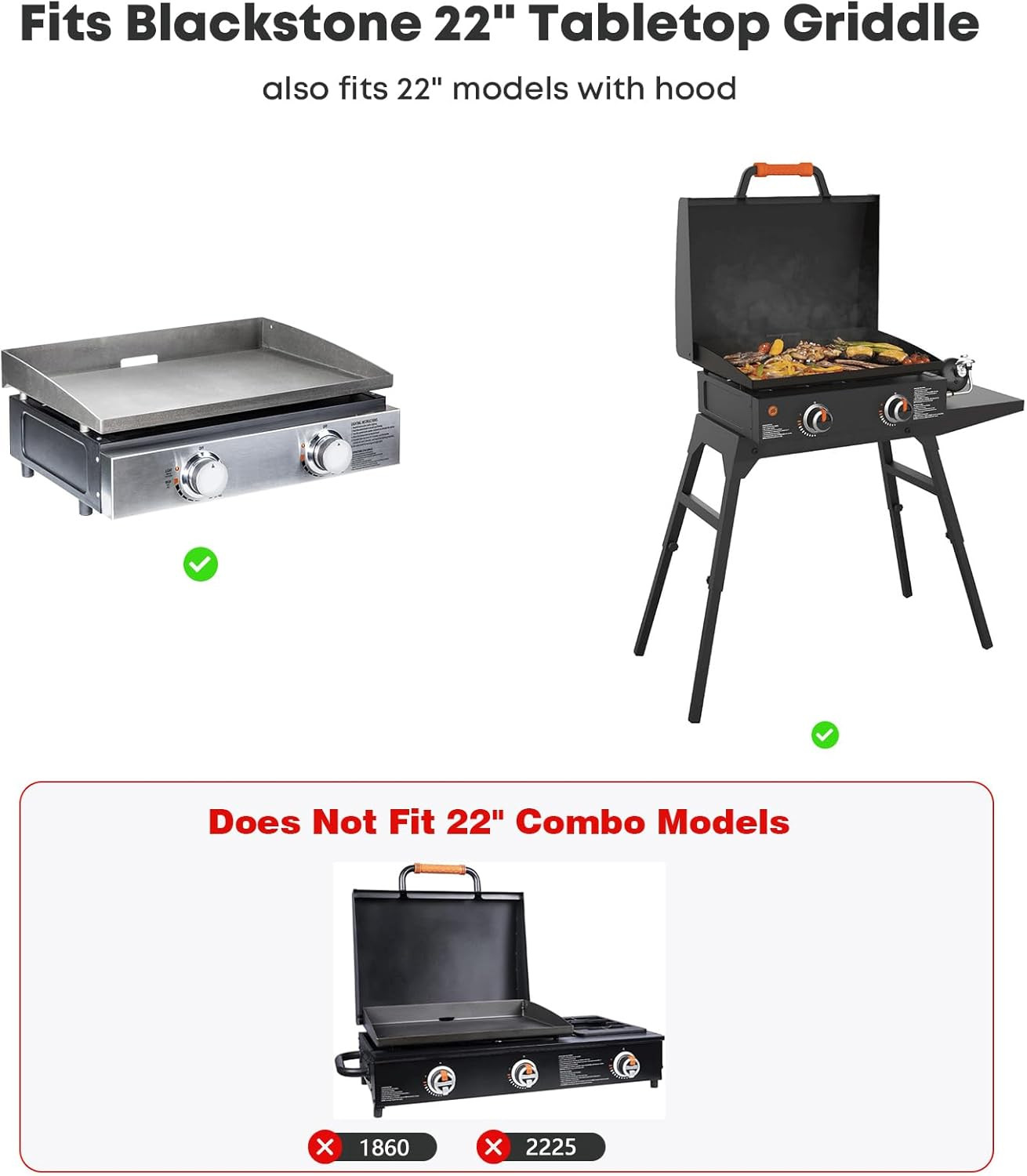 22″ Stainless Steel Griddle Top Replacement for Blackstone with Grease System