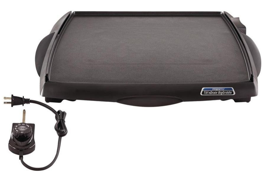 PRESTO 07046 Tilt ‘n Drain Cool Touch Electric Griddle Large Format 19×15-inch