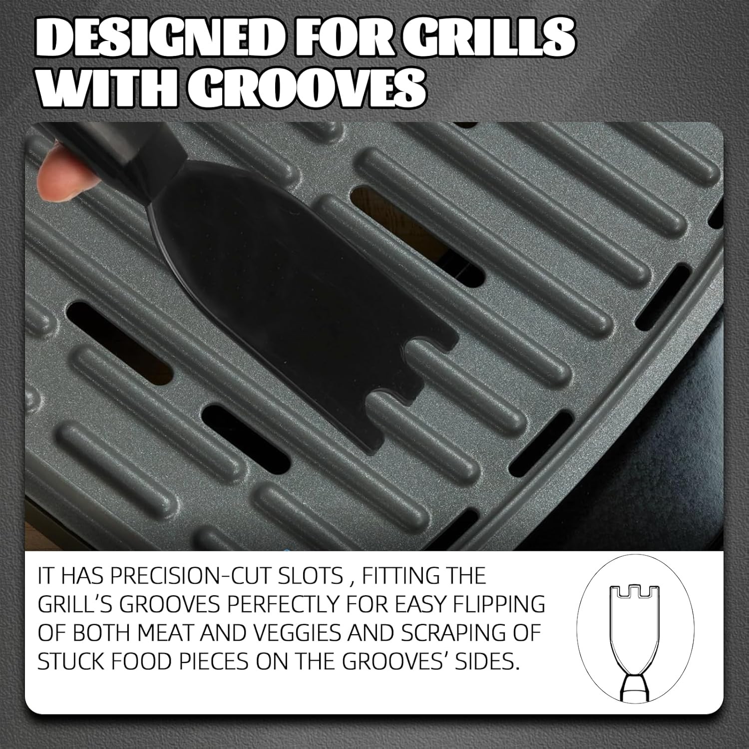 Grill Scraper for George Foreman & Other Indoor Grills Heat Resistant Spatula