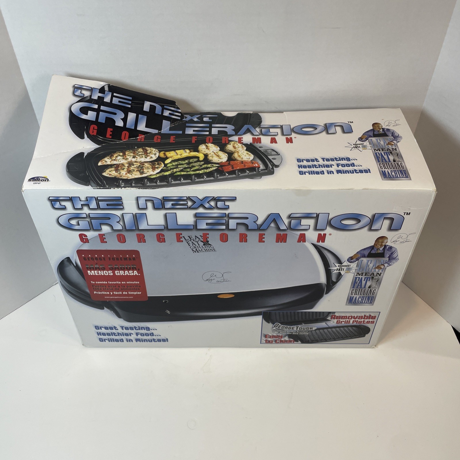 George Foreman Grill Silver Next Grilleration GRP4P Removable Plates