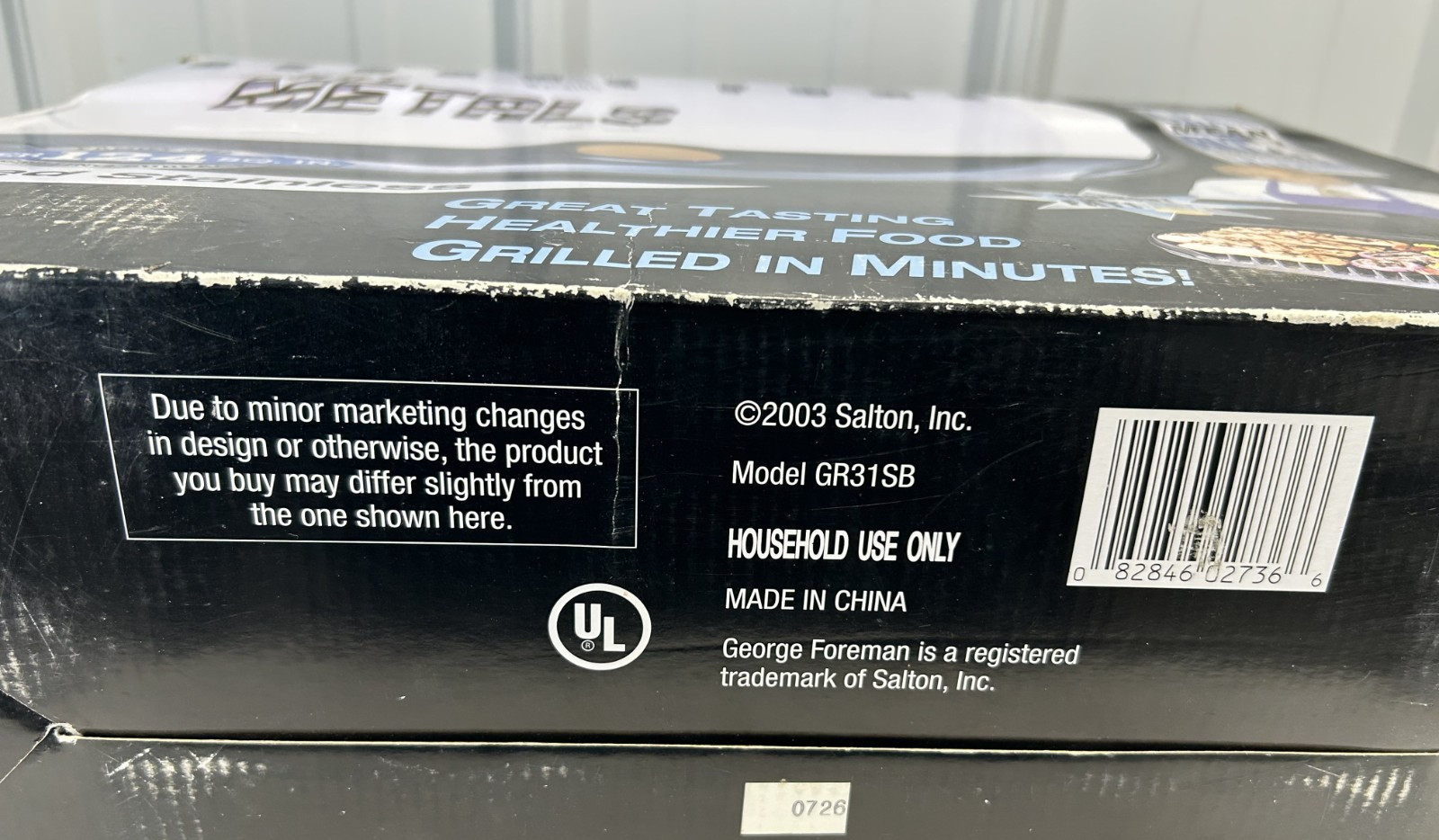 2003 LARGE George Foreman Hot Metals Brushed Stainless Steel Indoor Grill GR31SB