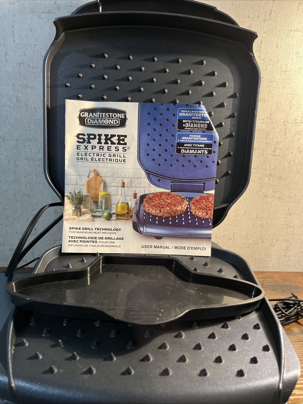 Granitestone Electric Grill Non-Stick Spike Express Electric Grill. 7431