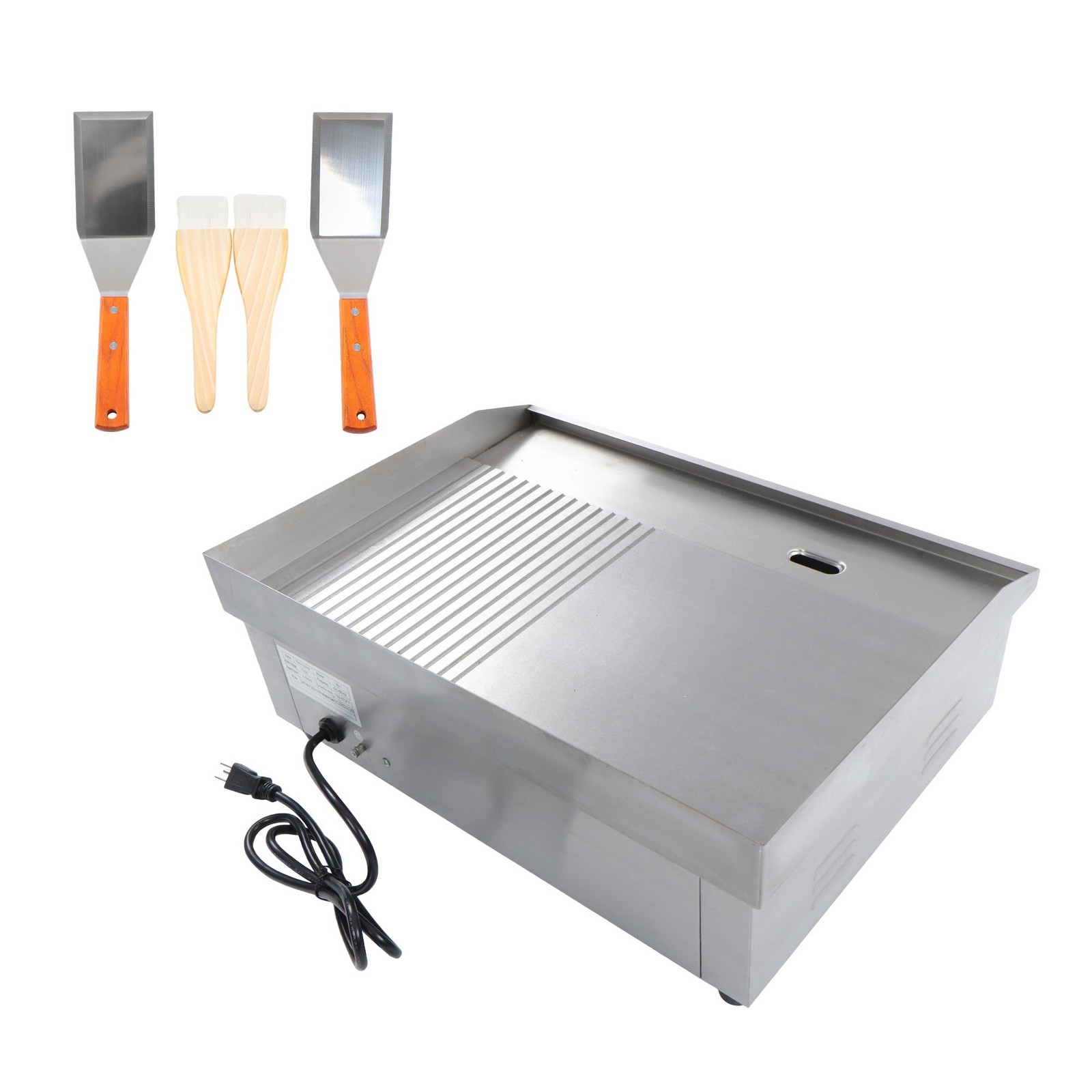 Findmall 22″ Commercial Electric Griddle 1600W Countertop Half-Flat Top Grill