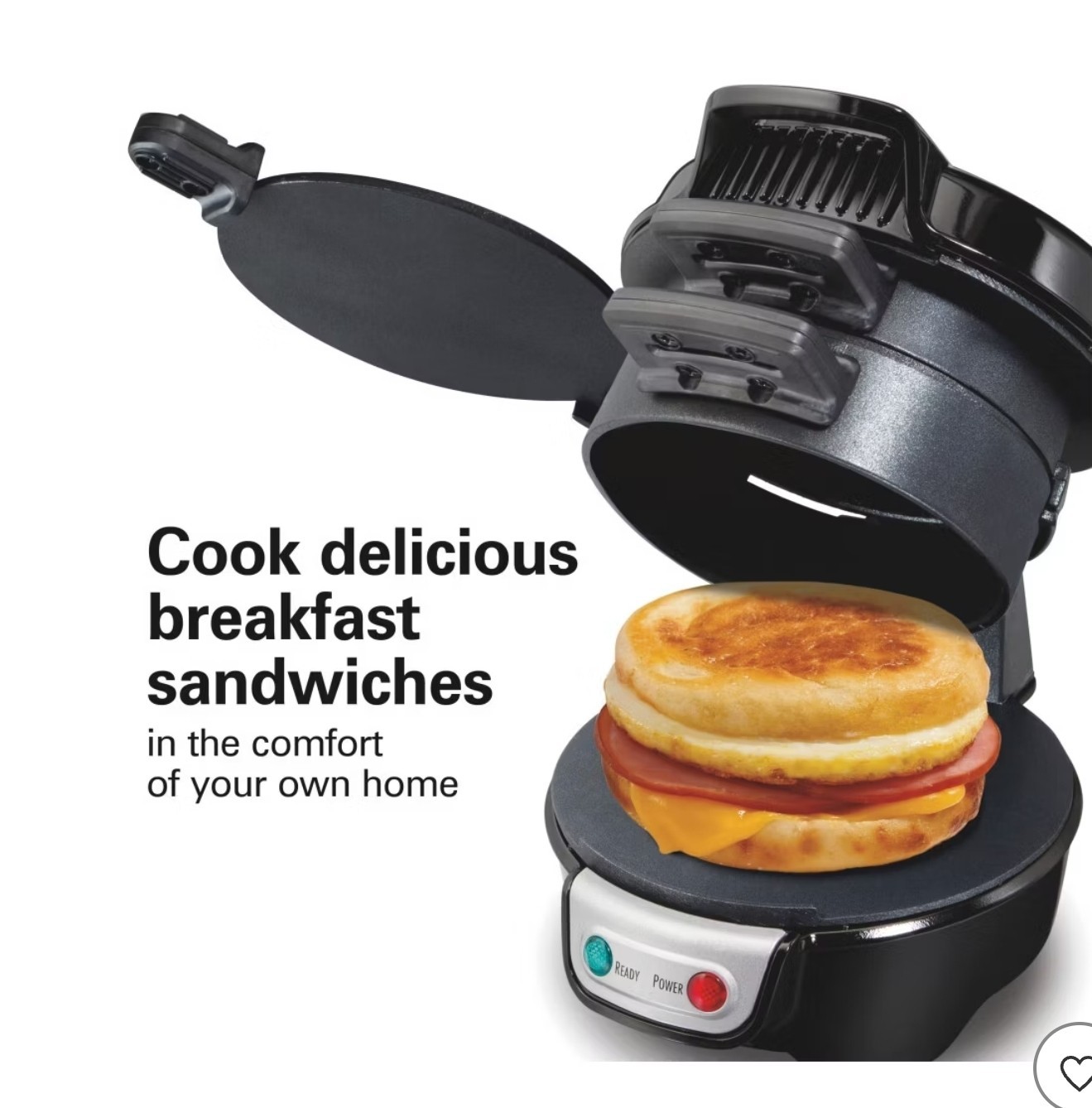Hamilton Beach Breakfast Sandwich Maker – Silver NEW with 200 Recipe Cook Book