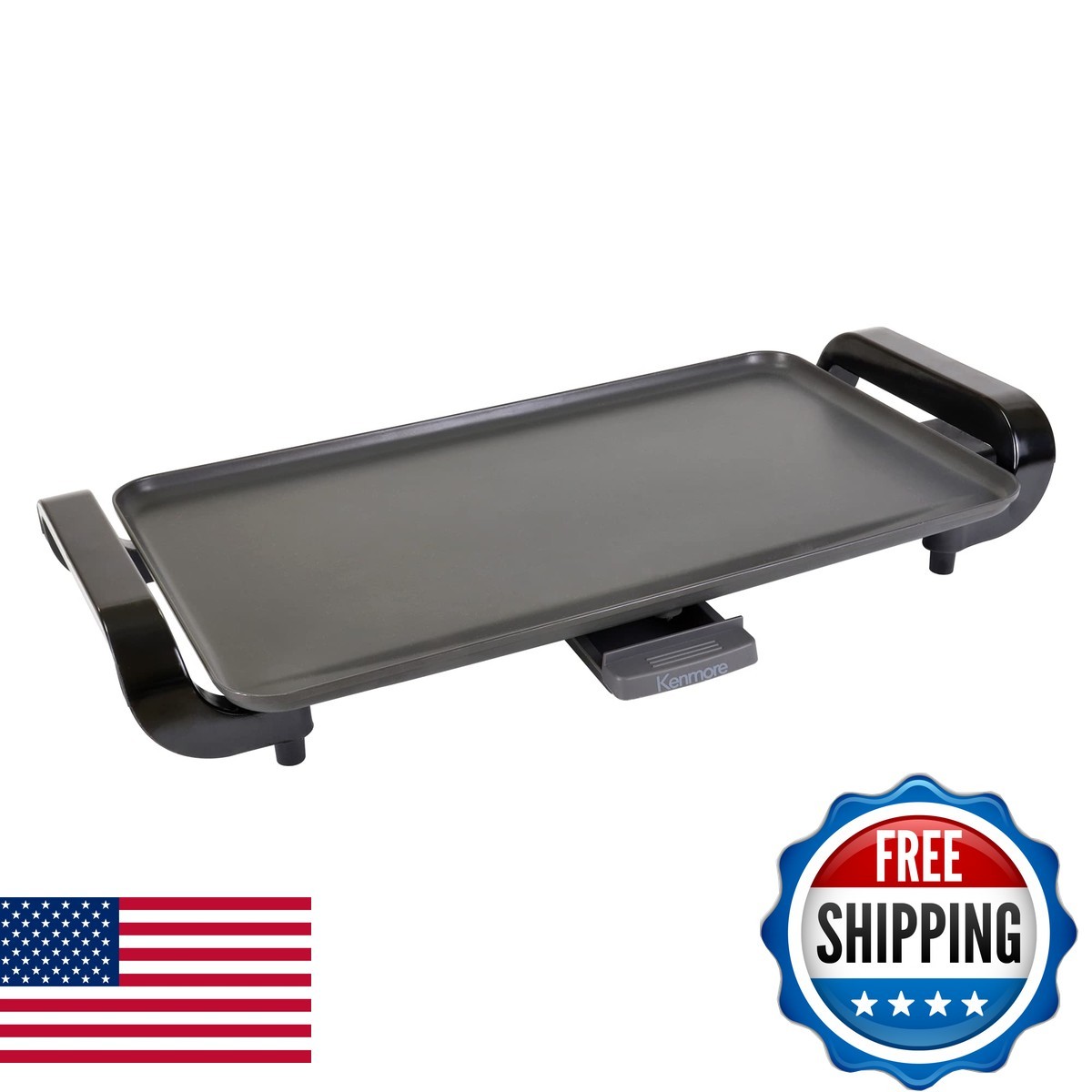 Kenmore Electric Griddle NonStick 1500W 10″x18″ Adjustable Temperature