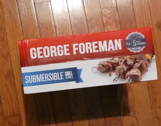 NEW George Foreman 5-Serving Submersible Indoor Grill w/ Black Plates GRECV075B