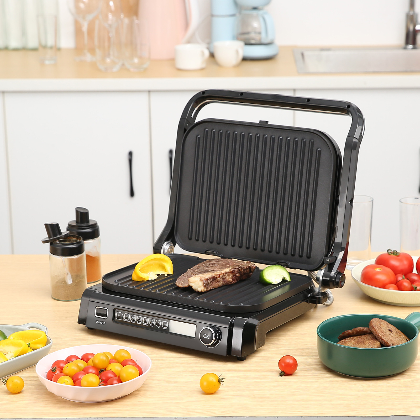 VEVOR 1800W 14.4″ Commercial Electric Countertop Griddle Hot Plate BBQ Grill