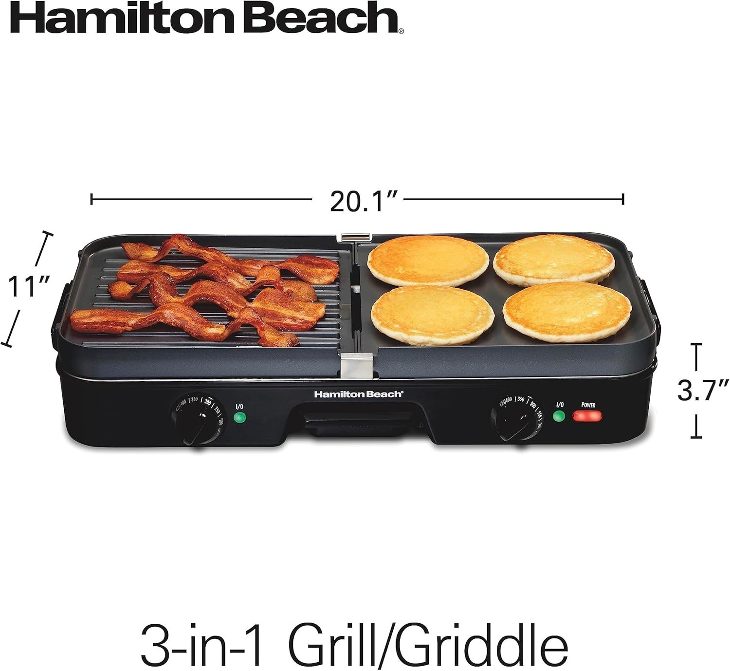 3-in-1 Electric Indoor Grill Griddle 8-Serving Reversible Nonstick Plates 2