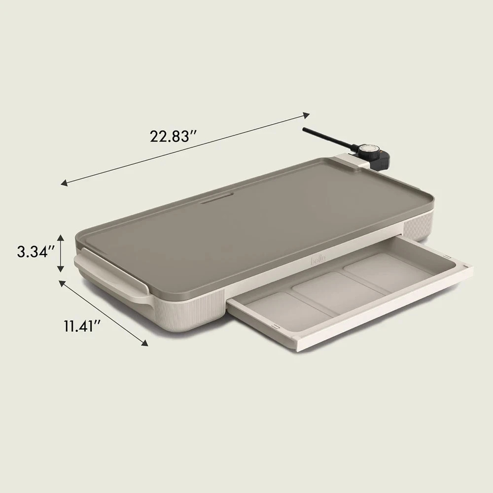 10″ x 20″ Electric Griddle with Warming Tray & Nonstick Ceramic Coating