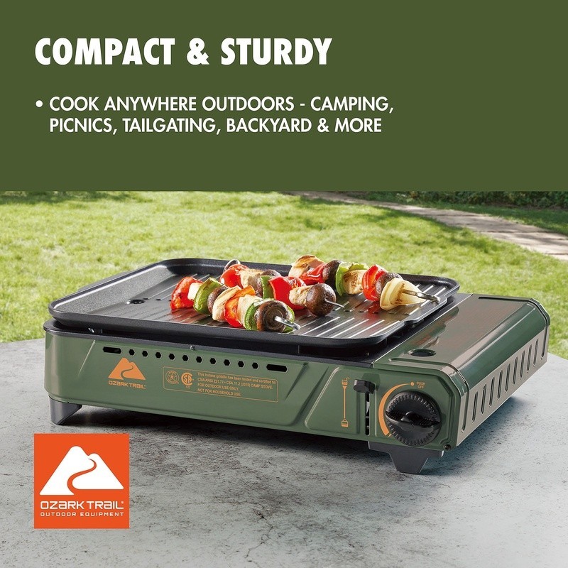 Portable Butane Griddle Non-Stick Surface Outdoor Cooking CSA Approved New