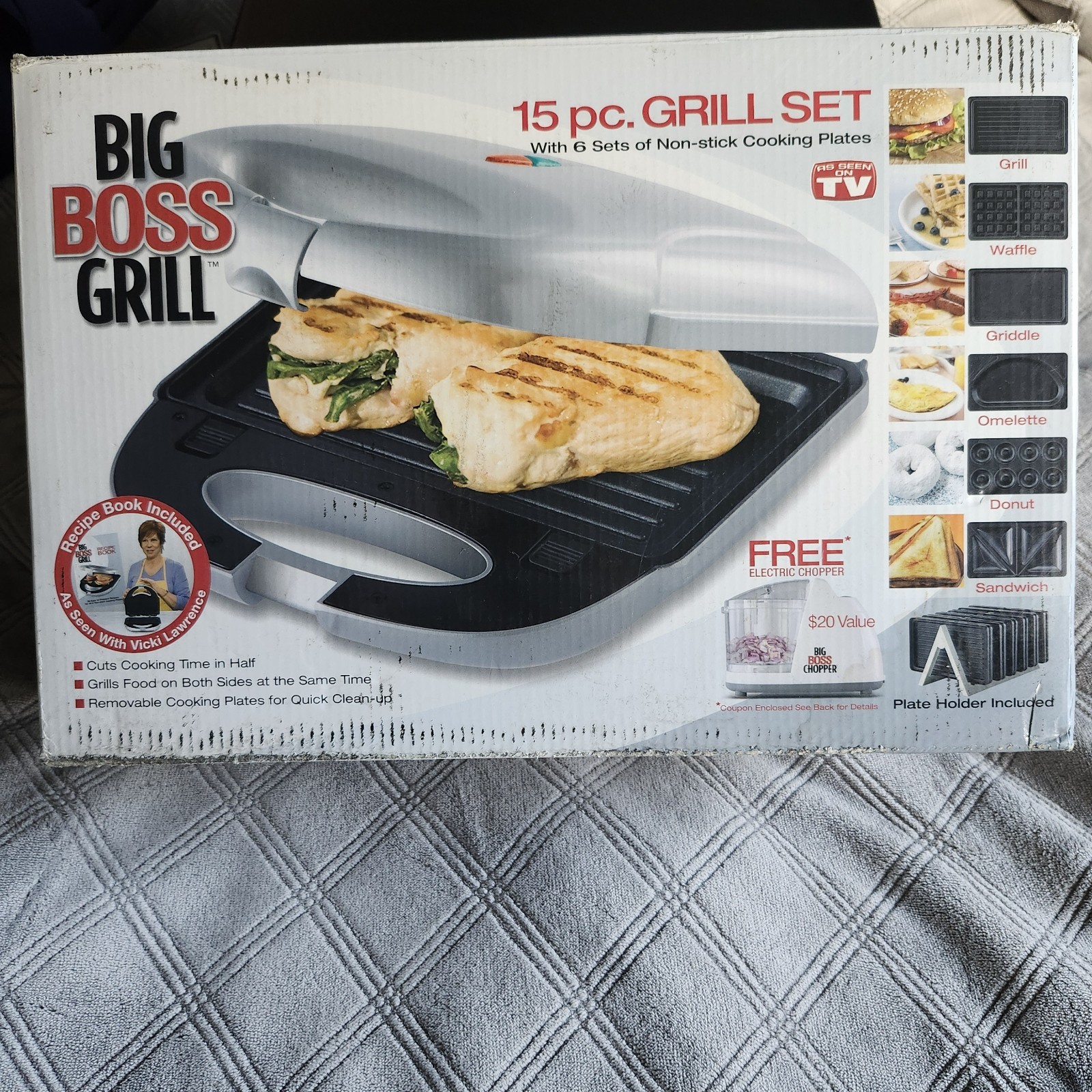 NEW! As Seen On TV-Big Boss Grill, #8153, 15-Piece Grill Set, Patio & Parties