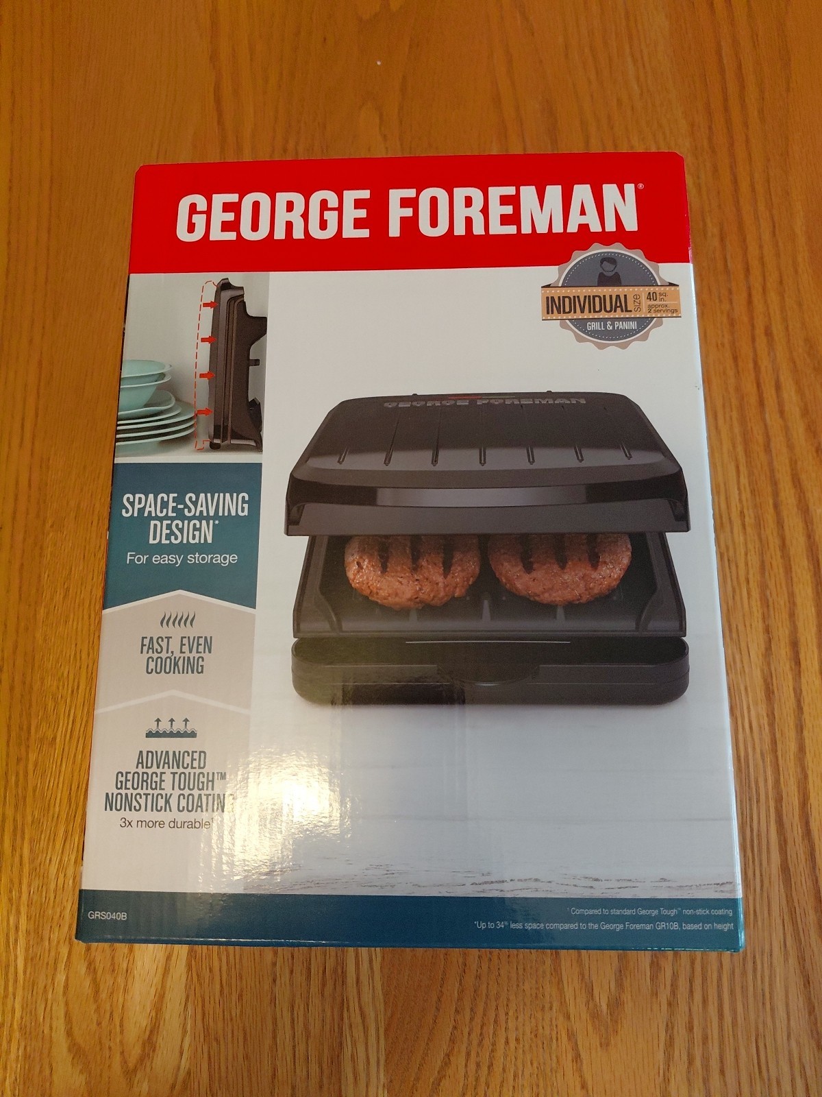 George Foreman Electric Indoor Grill and Panini Press Individual Size.