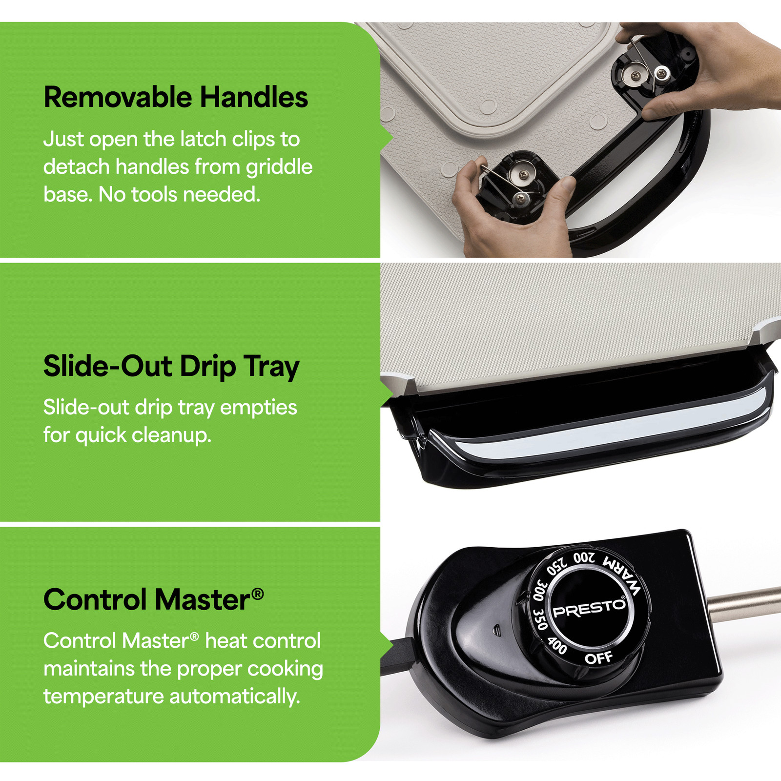 Presto 22″ Electric Griddle with Removable Handles & Ceramic Nonstick (Open Box)