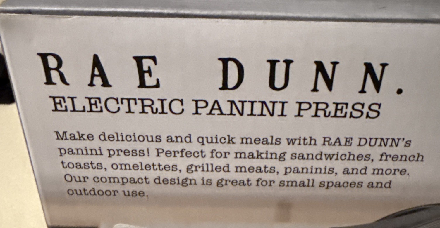 NEW Rae Dunn Electric Panini Press – Never Taken Out Of The Box