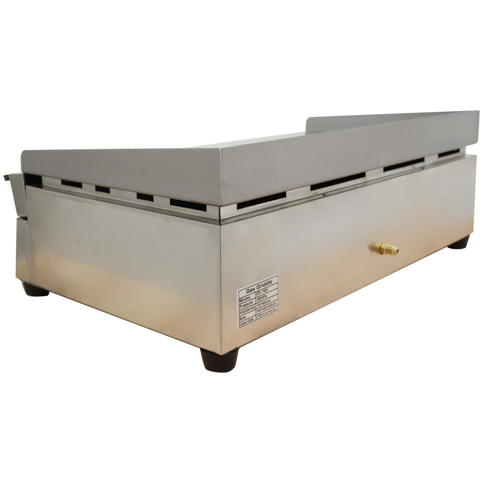 Countertop Flat Griddle Grill LP Gas Stainless Steel 2800Pa Small Kitchen