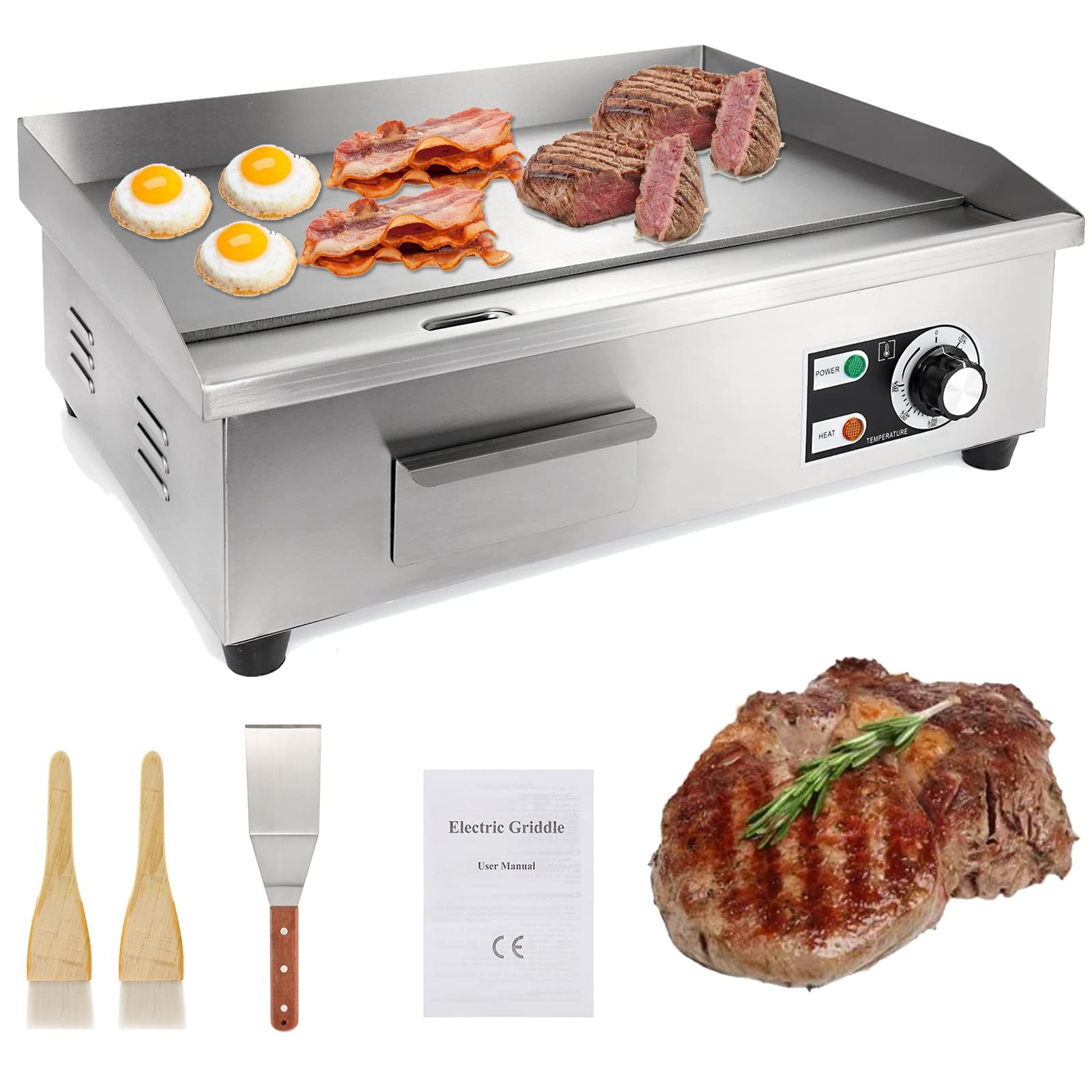 IRONWALLS 22 Inch Commercial Electric Griddle 3000W