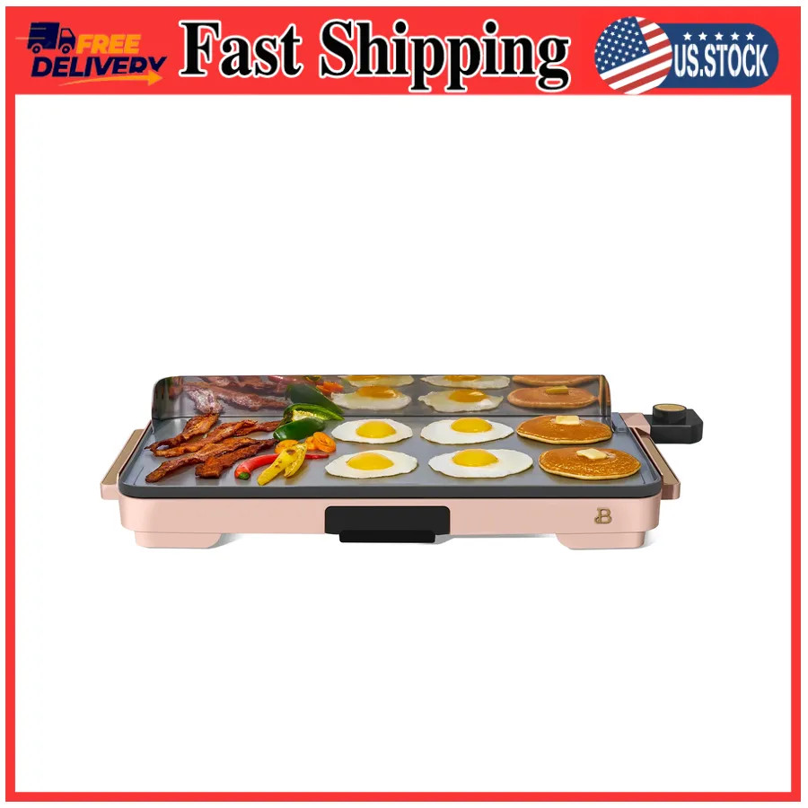 Beautiful XL Electric Griddle 12 x 22 Ceramic Nonstick Rose by Drew Barrymore