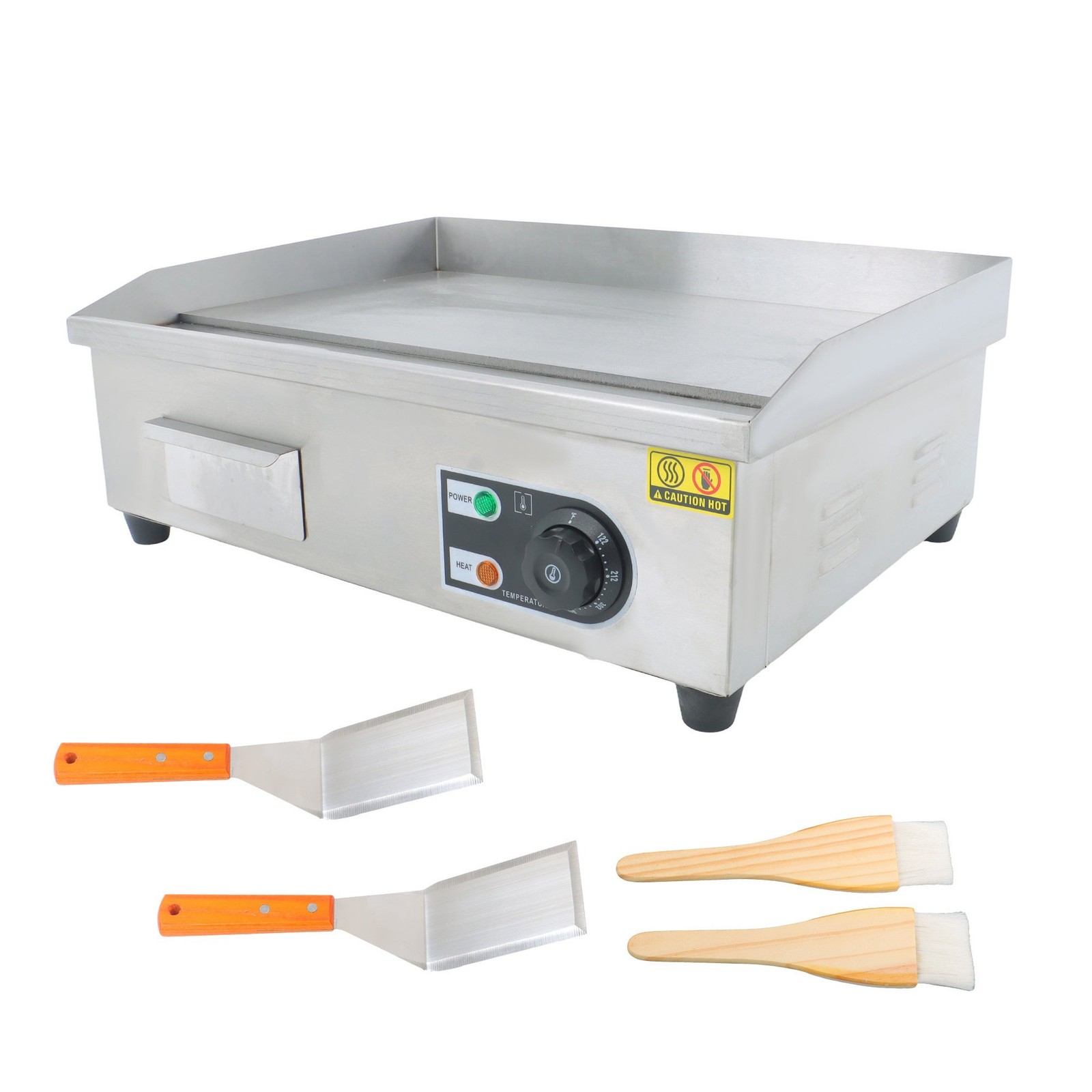 22″ 1600W Commercial Electric Countertop Griddle Flat Top Grill Hot Plate